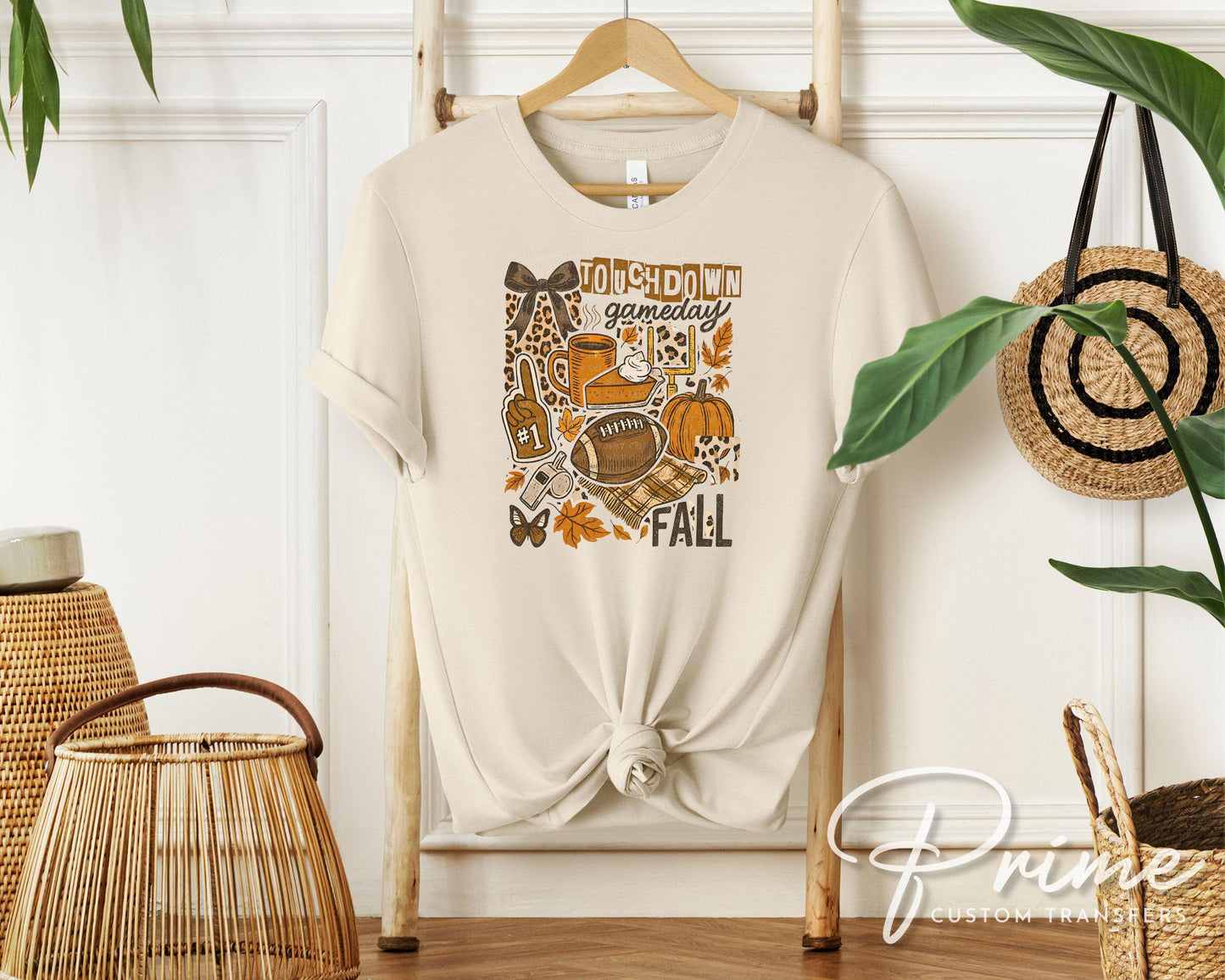 Fall Football Collage DTF Transfer, Ready to Press, T-shirt Transfer, Heat Transfer, Direct to Film, Game Day, Coquette Football Bow