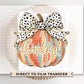Polka Dot Thankful Pumpkin DTF Transfer, Ready to Press, Thanksgiving T-shirt Transfer, Heat Transfer, Direct to Film