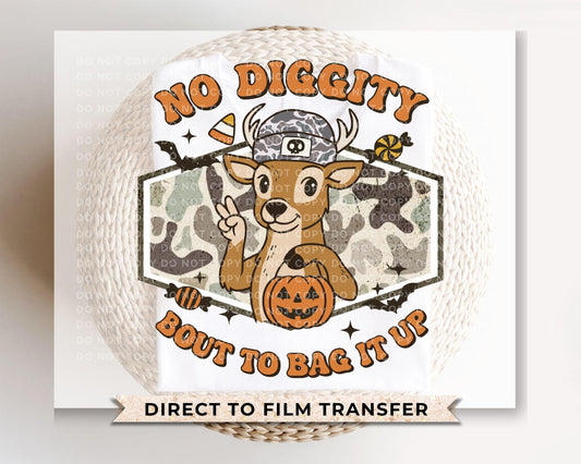 Bout To Bag It Up DTF Transfer, Ready to Press, T-shirt Transfers, Heat Transfer, Direct to Film, Trick or Treat, Camo, Buck