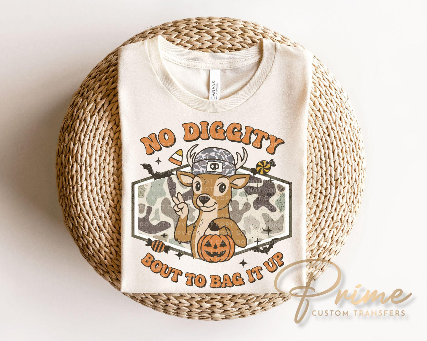 Bout To Bag It Up DTF Transfer, Ready to Press, T-shirt Transfers, Heat Transfer, Direct to Film, Trick or Treat, Camo, Buck