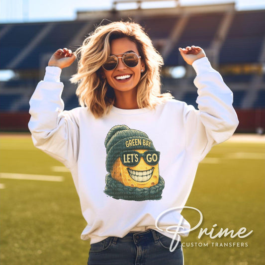 Green Bay Wisconsin Football DTF Transfer, Ready to Press, T-shirt Transfer, Heat Transfer, Direct to Film, Sports Team Apparel, Cheese