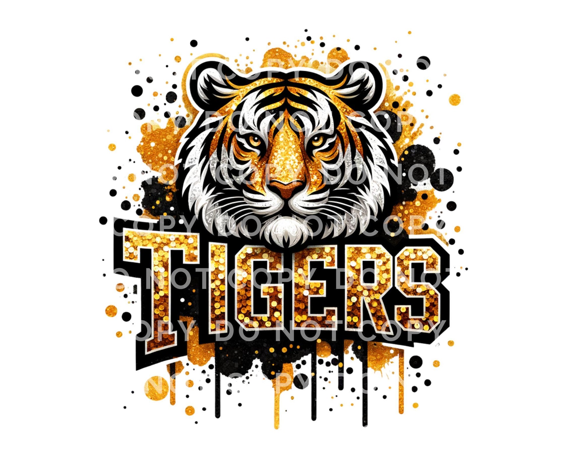 Tiger Mascot DTF Transfer, Ready to Press, T-shirt Transfer, Heat Transfer, Direct to Film, Sport Fan, Football, Baseball, Basketball