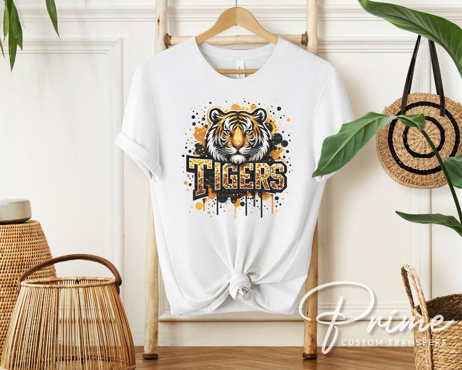 Tiger Mascot DTF Transfer, Ready to Press, T-shirt Transfer, Heat Transfer, Direct to Film, Sport Fan, Football, Baseball, Basketball