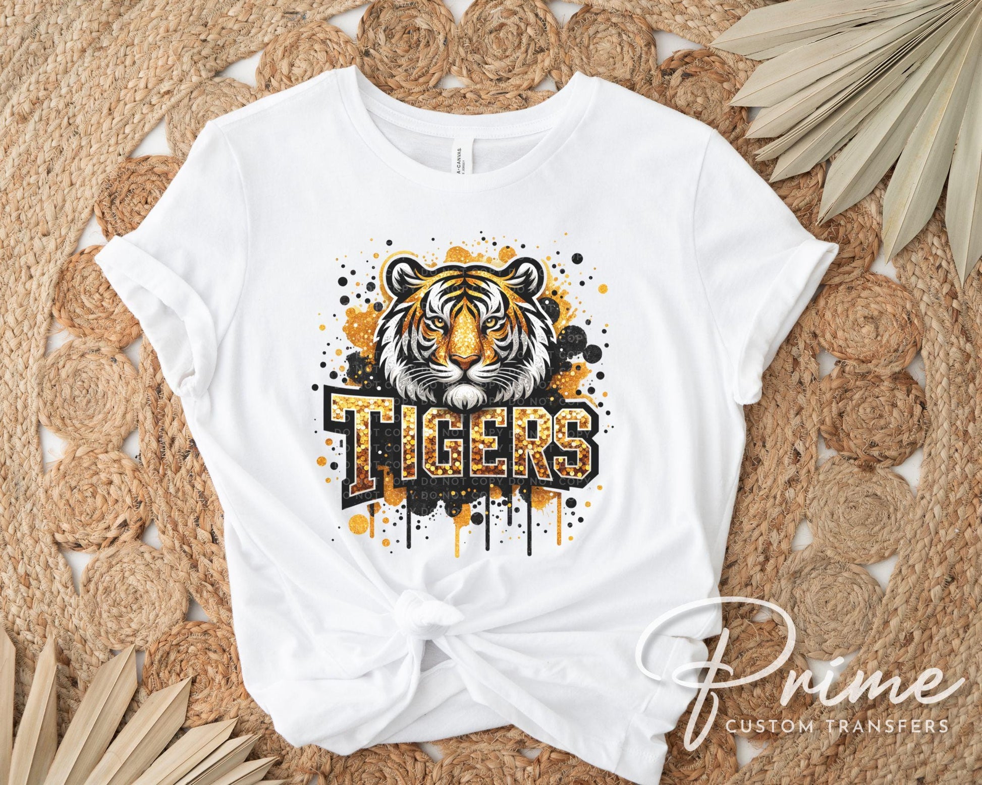 Tiger Mascot DTF Transfer, Ready to Press, T-shirt Transfer, Heat Transfer, Direct to Film, Sport Fan, Football, Baseball, Basketball