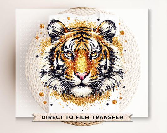 Tiger Mascot DTF Transfer, Ready to Press, T-shirt Transfer, Heat Transfer, Direct to Film, Football, Baseball, Basketball, FAUX Glitter