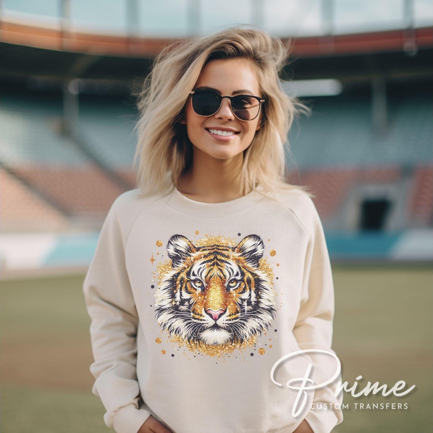 Tiger Mascot DTF Transfer, Ready to Press, T-shirt Transfer, Heat Transfer, Direct to Film, Football, Baseball, Basketball, FAUX Glitter