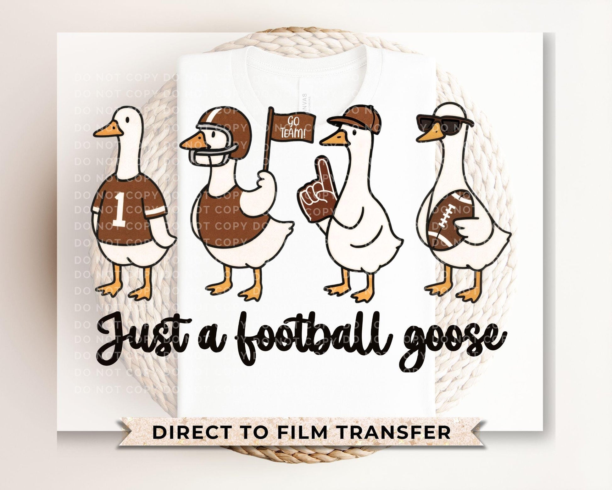Football Silly Goose DTF Transfer, Ready to Press, Heat Transfer, Direct to Film, Sports Fan Apparel, Funny Game Day