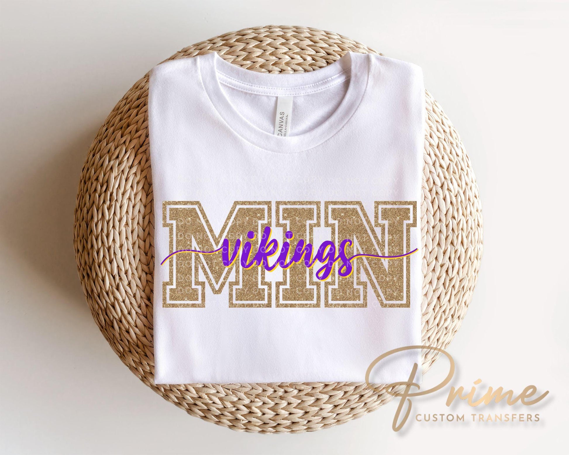 Minnesota Football DTF Transfer | FAUX Glitter Effect | Direct to Film