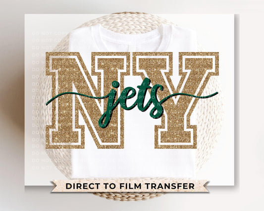 New York Football DTF Transfer | Direct to Film | Faux Glitter