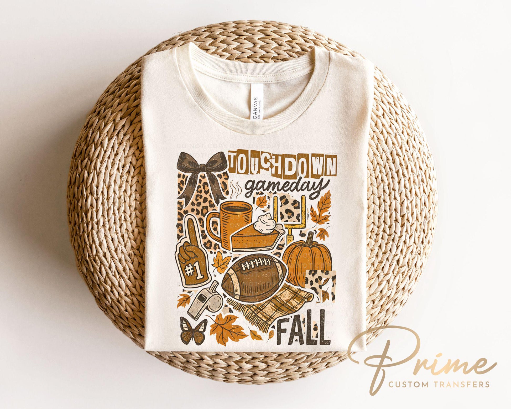 Fall Football Collage DTF Transfer, Ready to Press, T-shirt Transfer, Heat Transfer, Direct to Film, Game Day, Coquette Football Bow