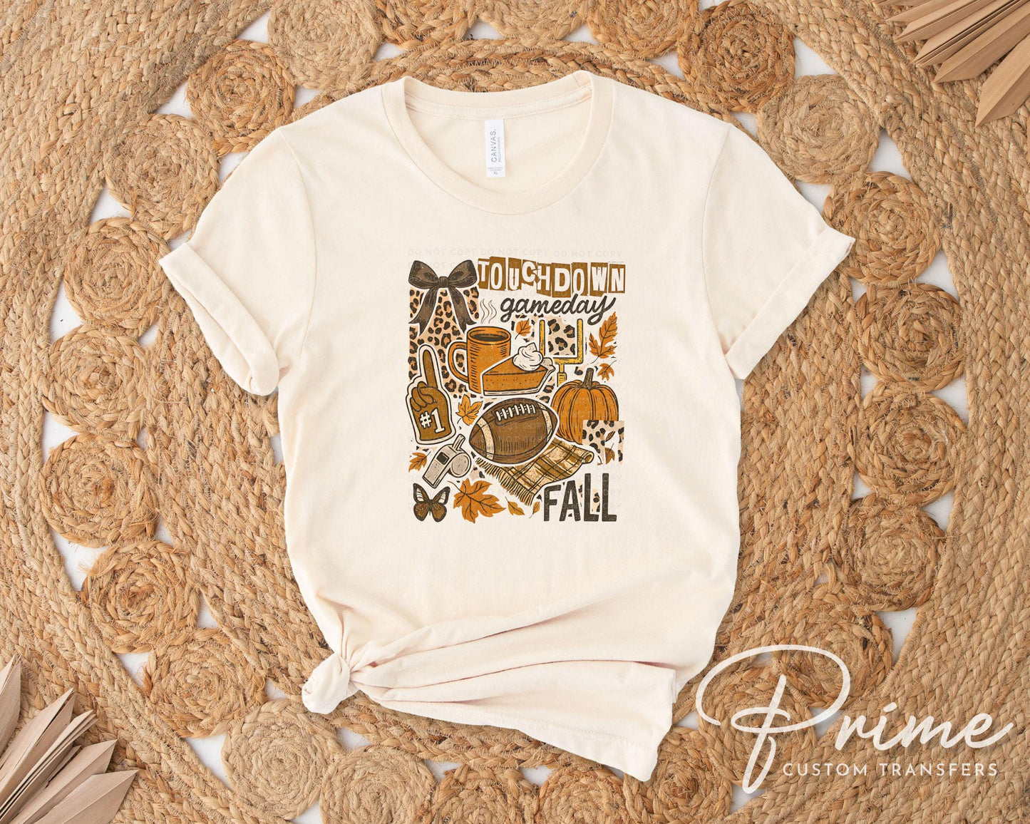 Fall Football Collage DTF Transfer, Ready to Press, T-shirt Transfer, Heat Transfer, Direct to Film, Game Day, Coquette Football Bow