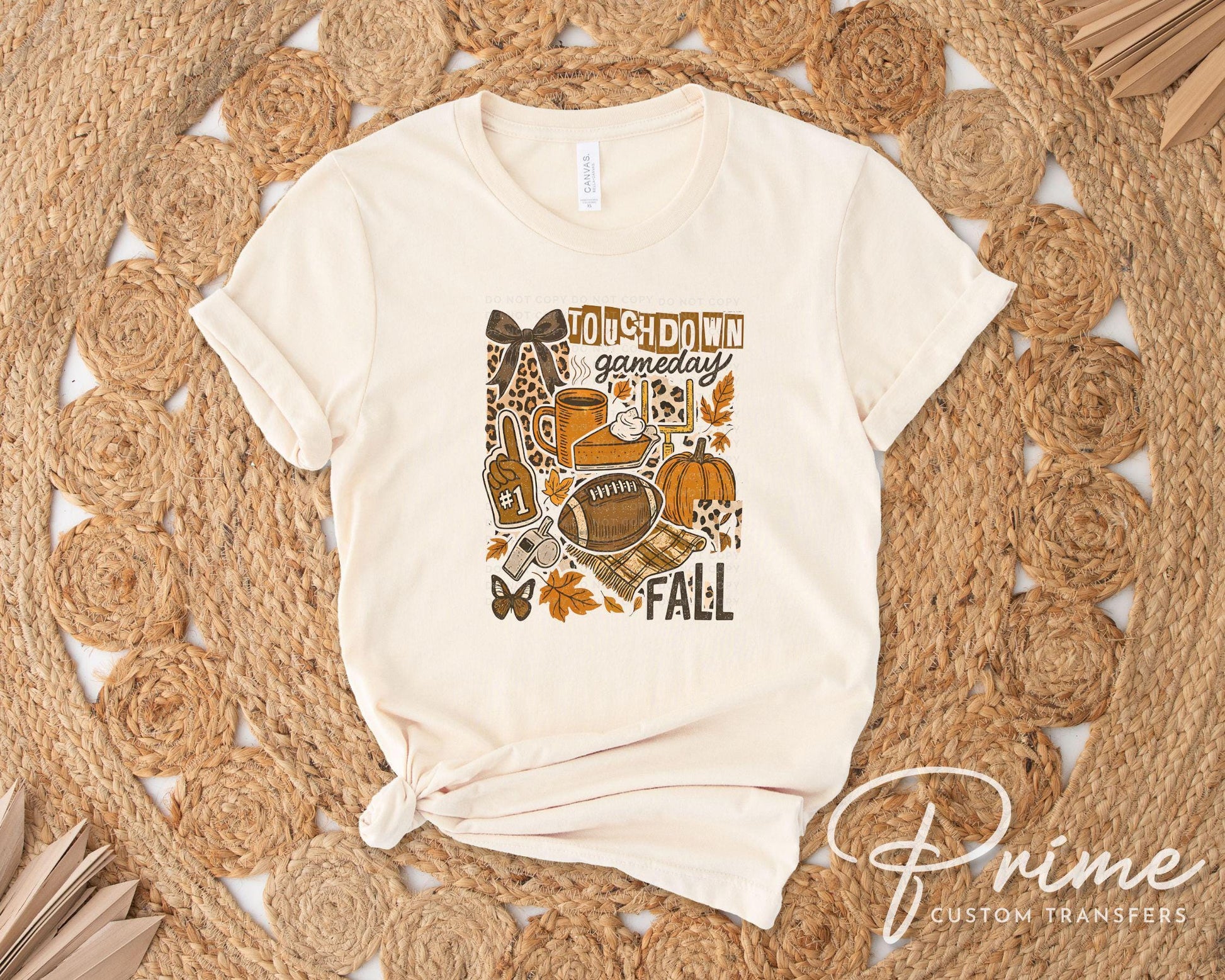 Fall Football Collage DTF Transfer, Ready to Press, T-shirt Transfer, Heat Transfer, Direct to Film, Game Day, Coquette Football Bow