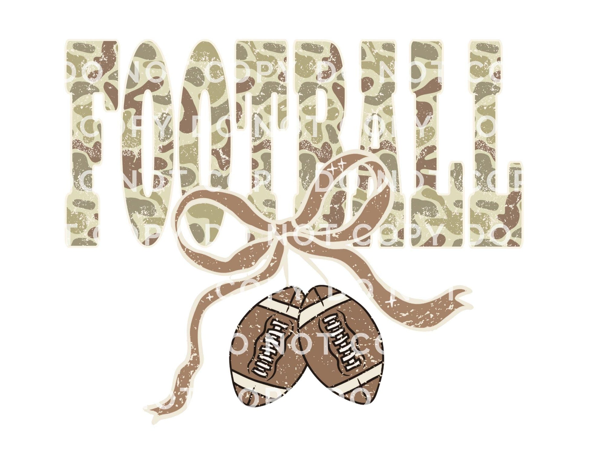 Camo Coquette Football DTF Transfer, Ready to Press, T-shirt Transfer, Heat Transfer, Direct to Film, Game Day Shirt Transfer