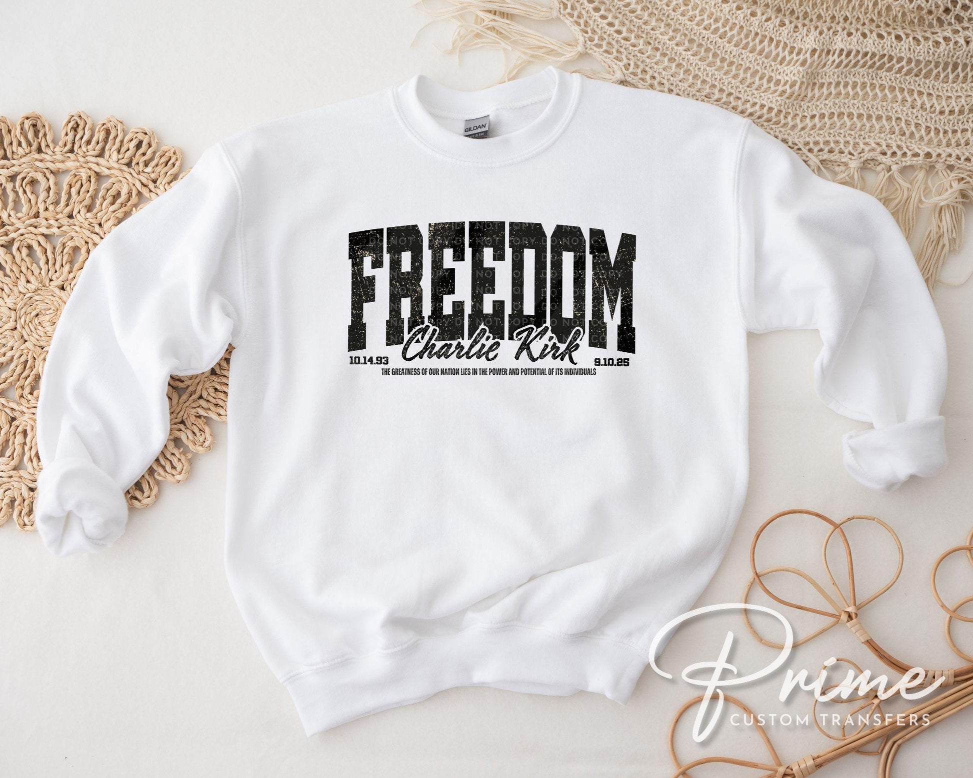 Charlie Kirk Freedom DTF Transfer | Ready to Press T-shirt Transfer