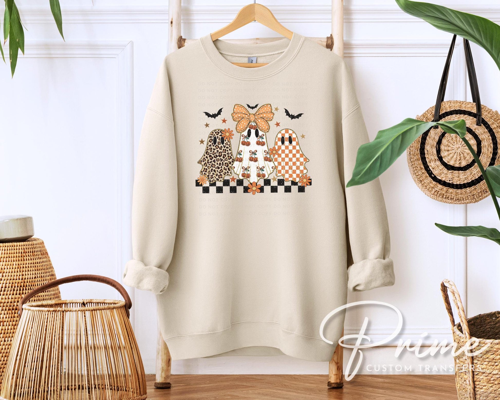 Checkered Coquette Ghosts DTF T-Shirt Transfer | Ready to Press