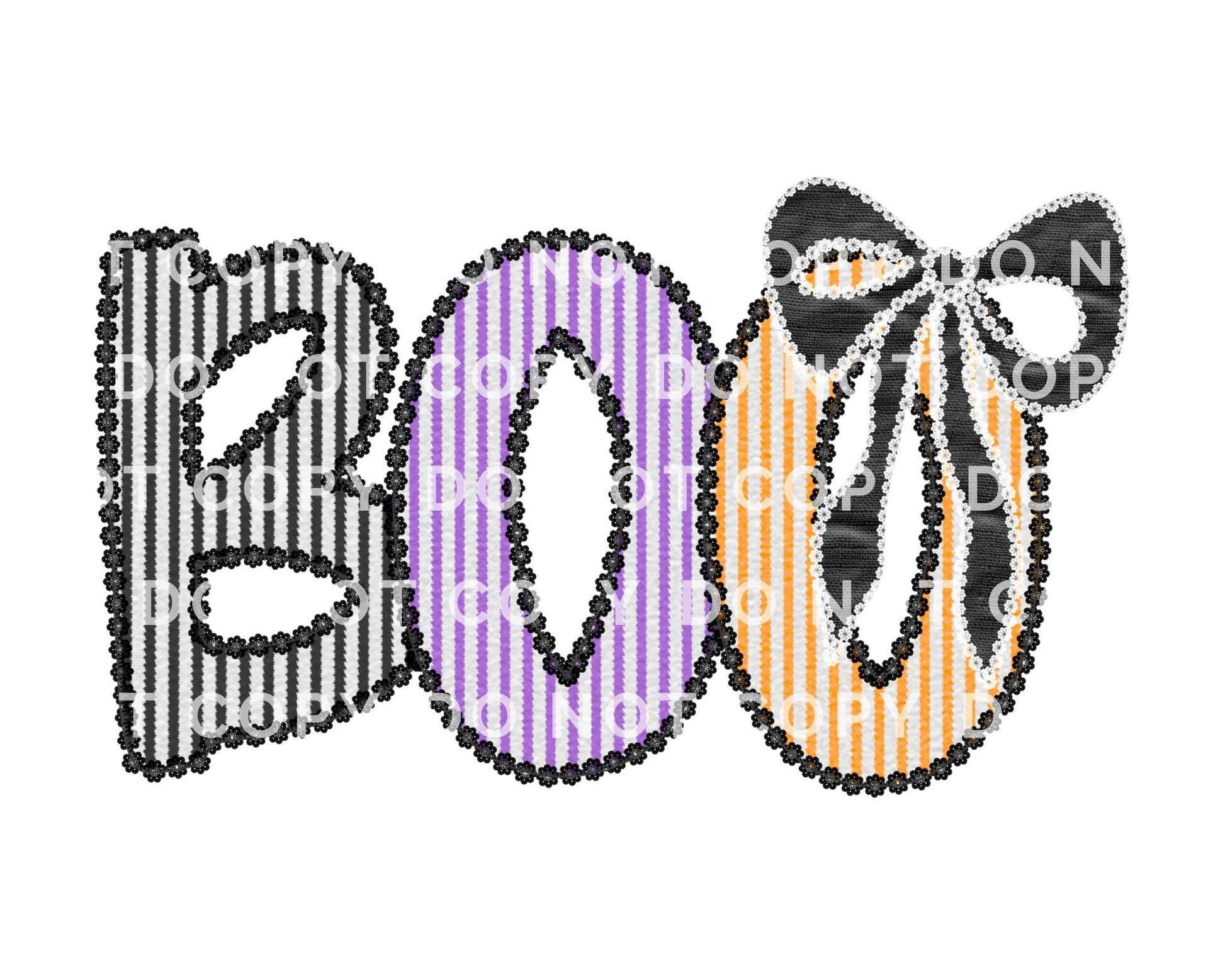 Boo Seersucker Coquette DTF Transfer, Ready to Press, T-shirt Transfer, Heat Transfer, Direct to Film, Halloween