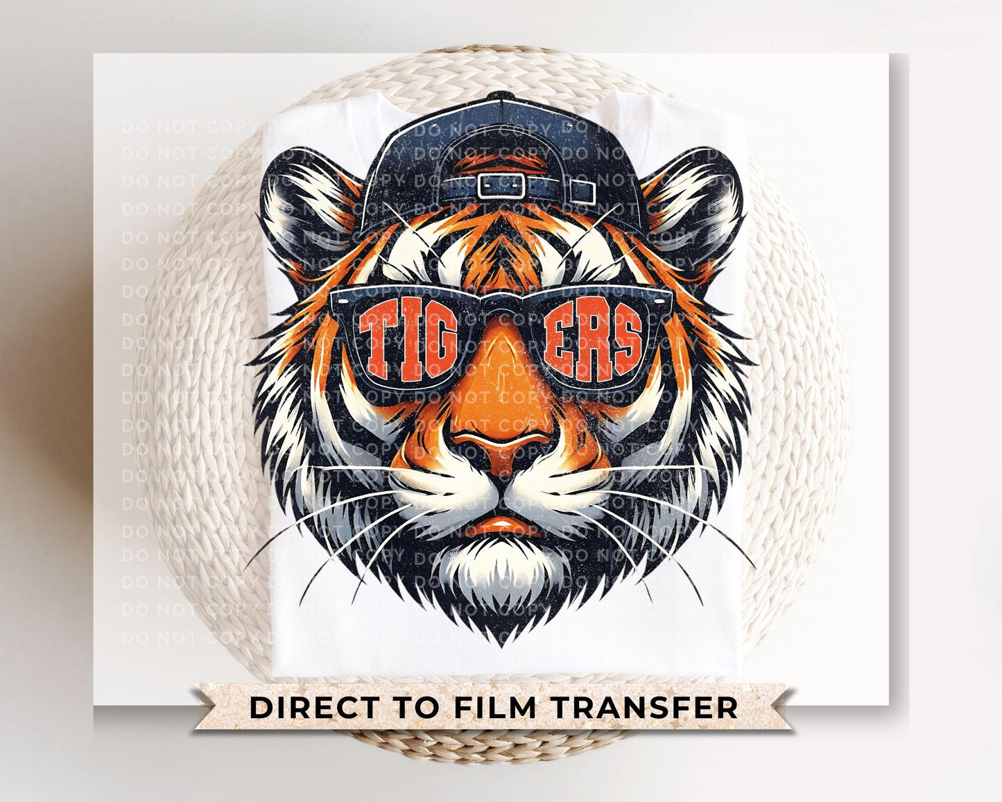 Tiger School Mascot DTF Transfer, Ready to Press, T-shirt Transfer, Heat Transfer, Direct to Film, Football, Baseball Lover