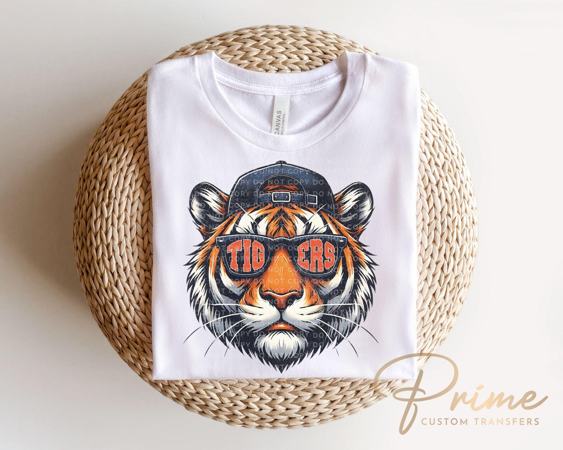 Tiger School Mascot DTF Transfer, Ready to Press, T-shirt Transfer, Heat Transfer, Direct to Film, Football, Baseball Lover