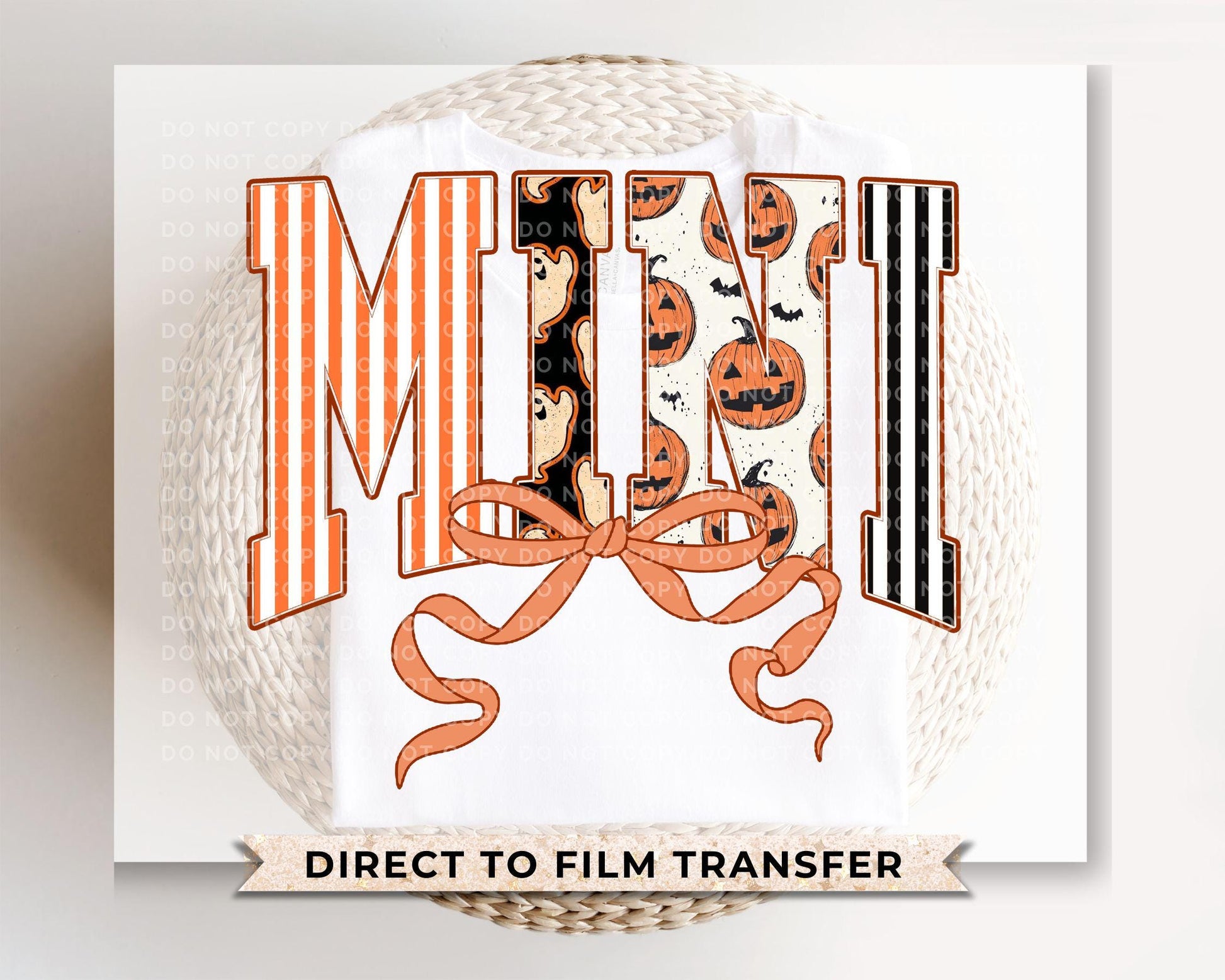 Coquette Halloween Mini DTF Transfer, Ready to Press, Heat Transfer, Direct to Film, Mommy and Me Matching Shirt Transfers