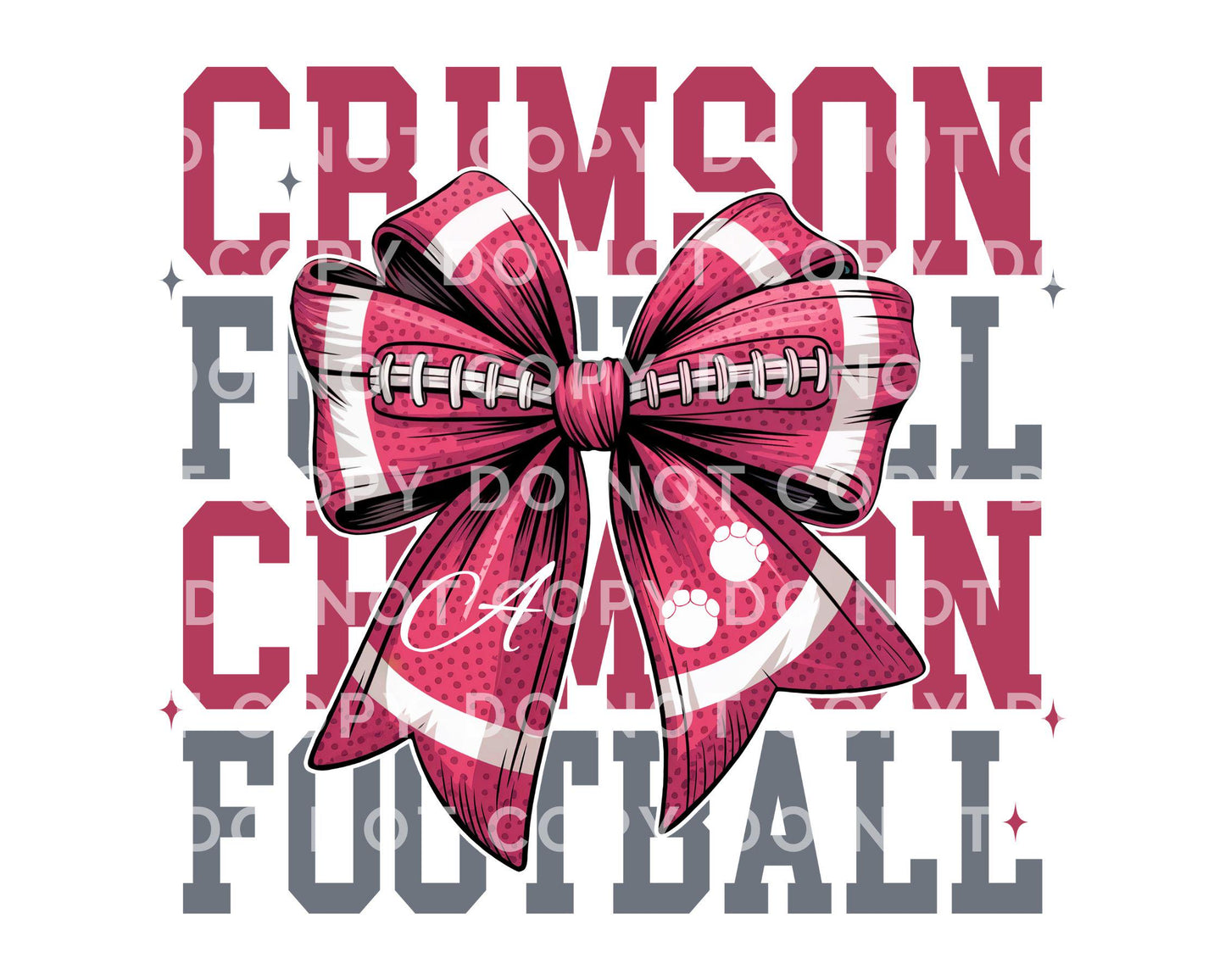 Alabama Coquette Football DTF Transfer, Ready to Press, Direct to Film