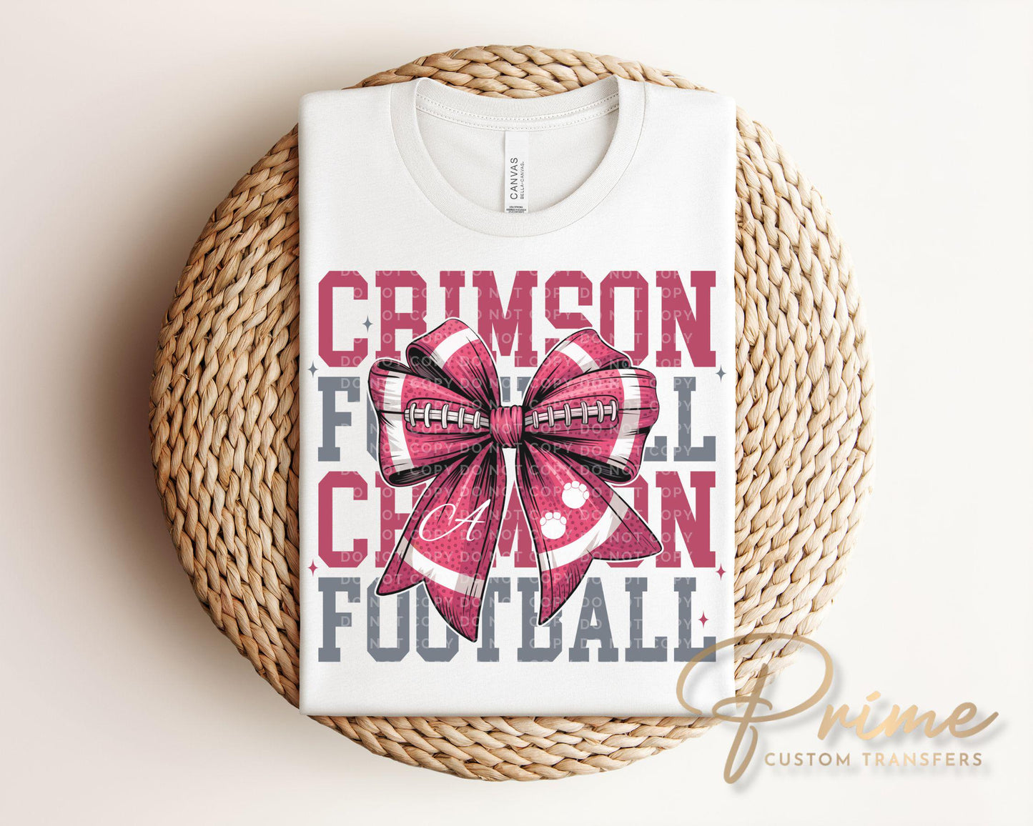 Alabama Coquette Football DTF Transfer, Ready to Press, Direct to Film