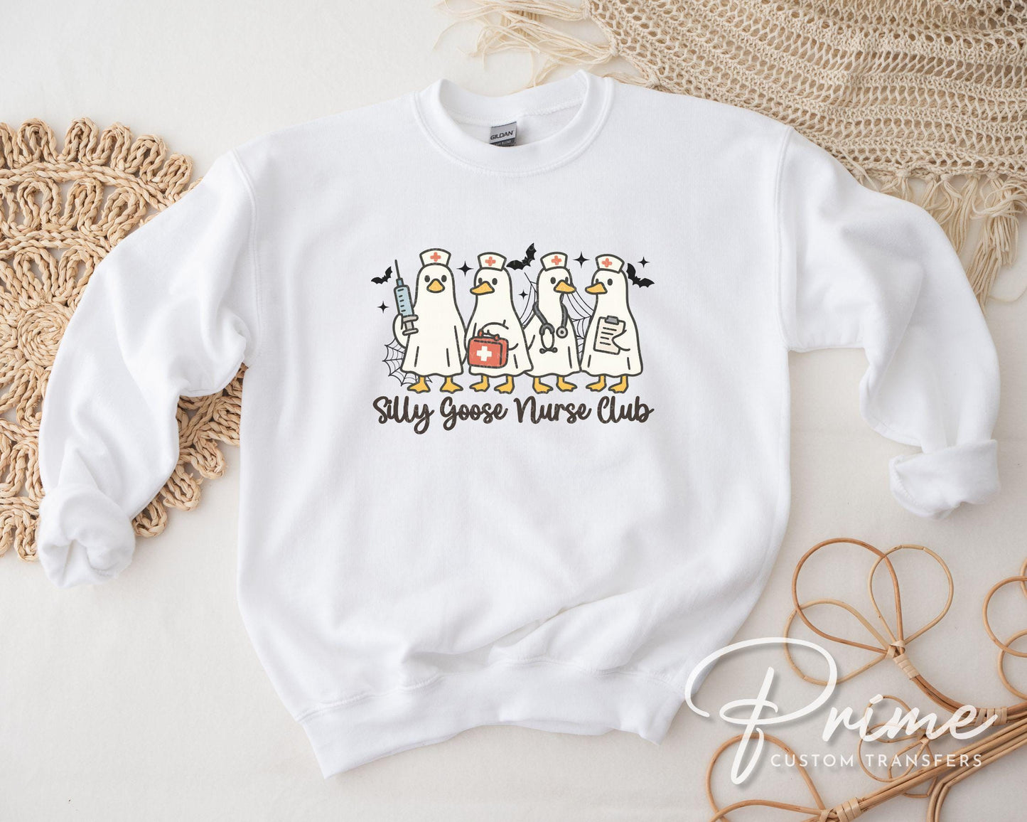 Silly Goose Nurse Club DTF Transfer, Ready to Press, T-shirt Transfer, Heat Transfer, Direct to Film, Halloween Nurse Shirt Decal