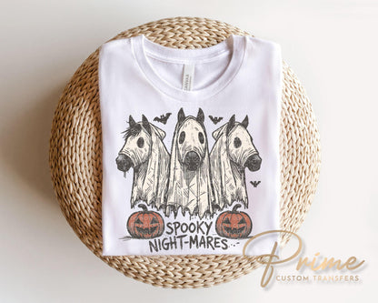 Spooky Nightmares Horses DTF Transfer, Ready to Press, T-shirt Transfer, Heat Transfer, Direct to Film, Western, Halloween