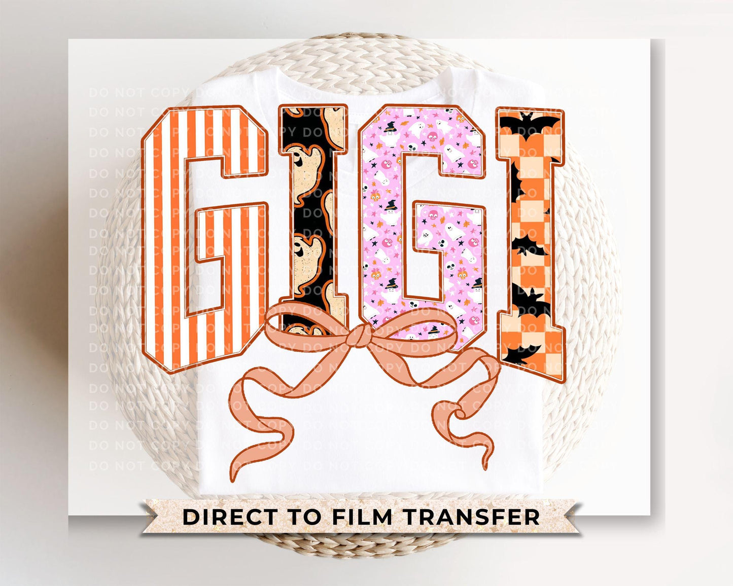 Coquette Halloween Gigi DTF Transfer, Ready to Press, T-shirt Transfer, Direct to Film, Gift for Grandma