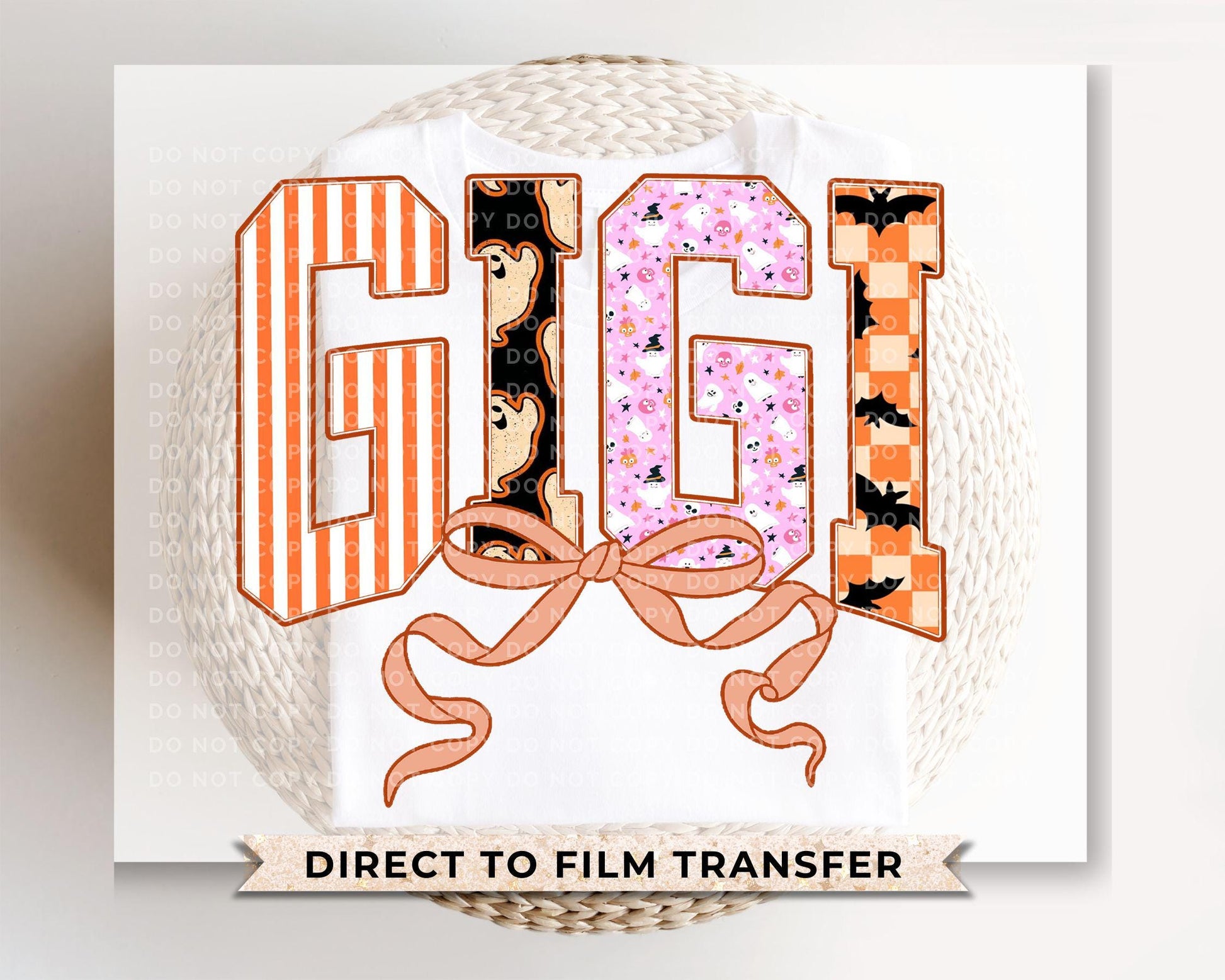 Coquette Halloween Gigi DTF Transfer, Ready to Press, T-shirt Transfer, Direct to Film, Gift for Grandma