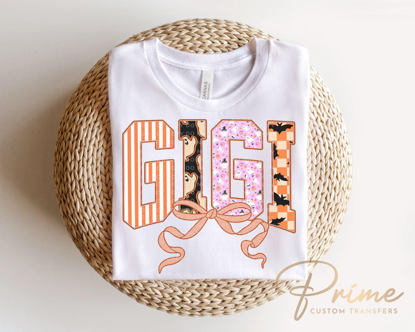 Coquette Halloween Gigi DTF Transfer, Ready to Press, T-shirt Transfer, Direct to Film, Gift for Grandma