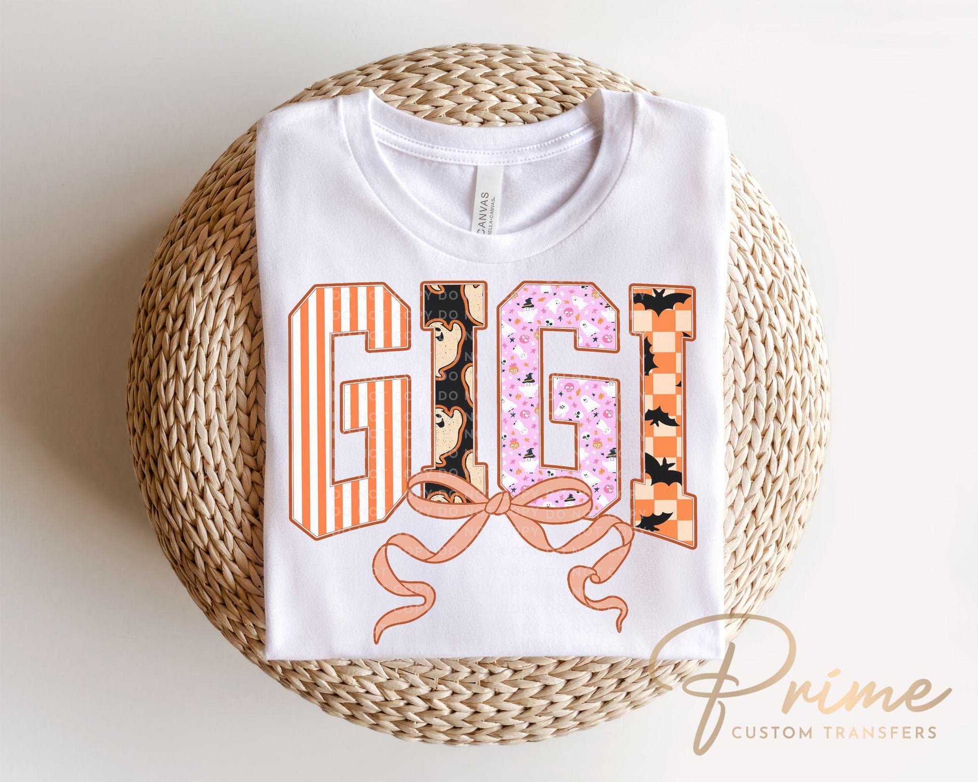 Coquette Halloween Gigi DTF Transfer, Ready to Press, T-shirt Transfer, Direct to Film, Gift for Grandma