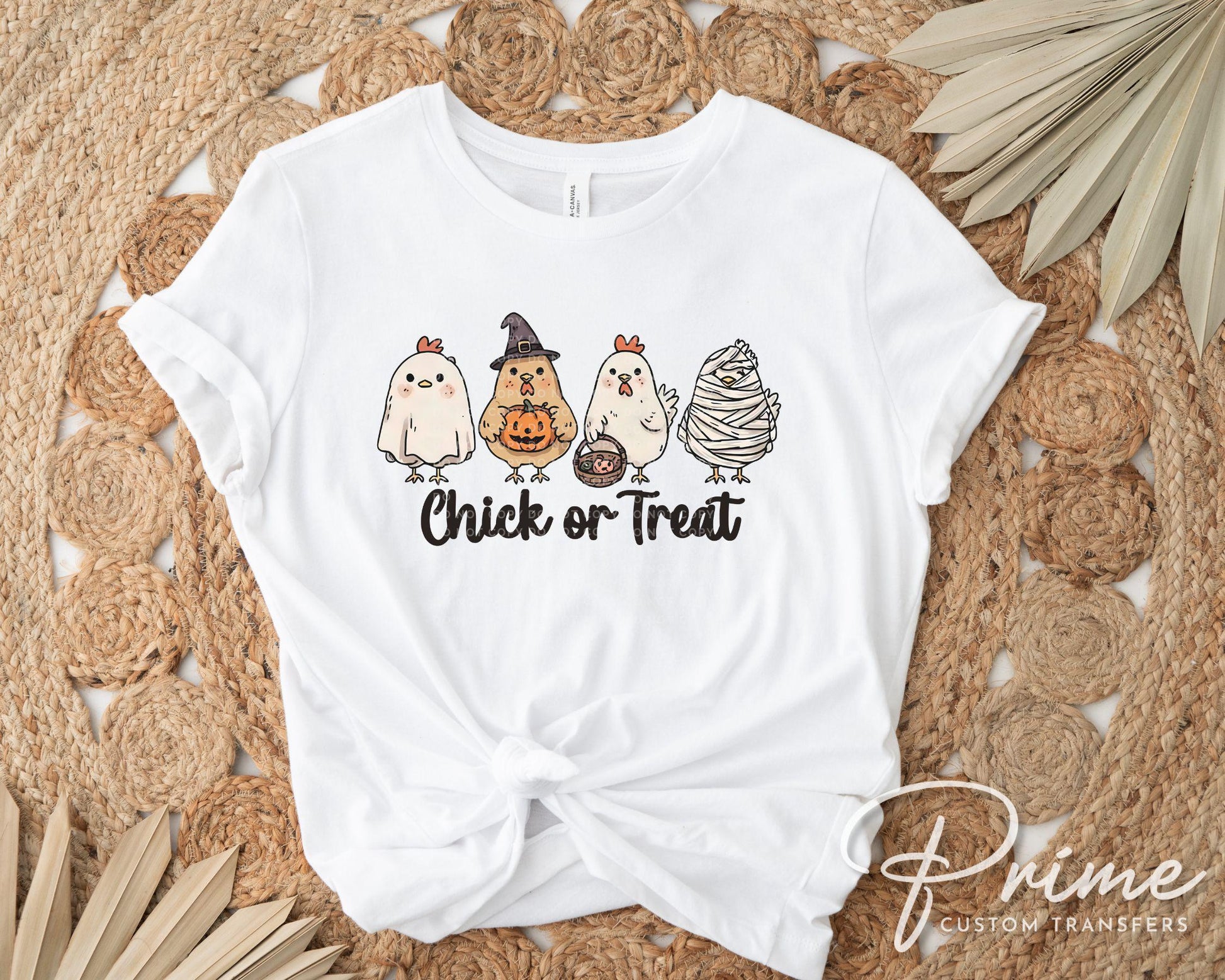 Chick Or Treat DTF Transfer, Ready to Press, Heat Transfer, Direct to Film, Chicken Mama, Halloween, Farm, Western