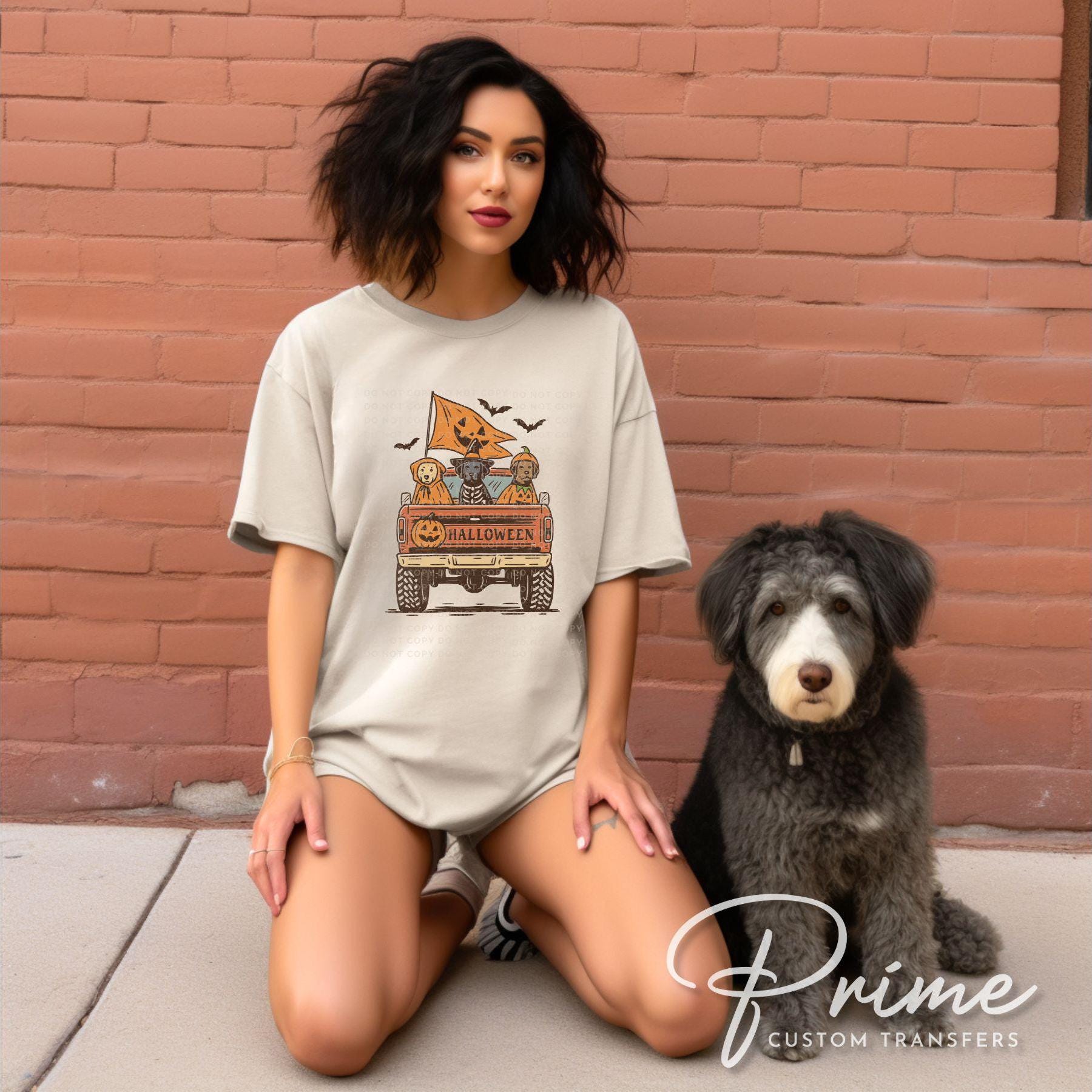 Halloween Dogs DTF Transfers, Ready to Press, T-shirt Transfers, Heat Transfer, Direct to Film, Pet Lover, Truck, Dog Mom