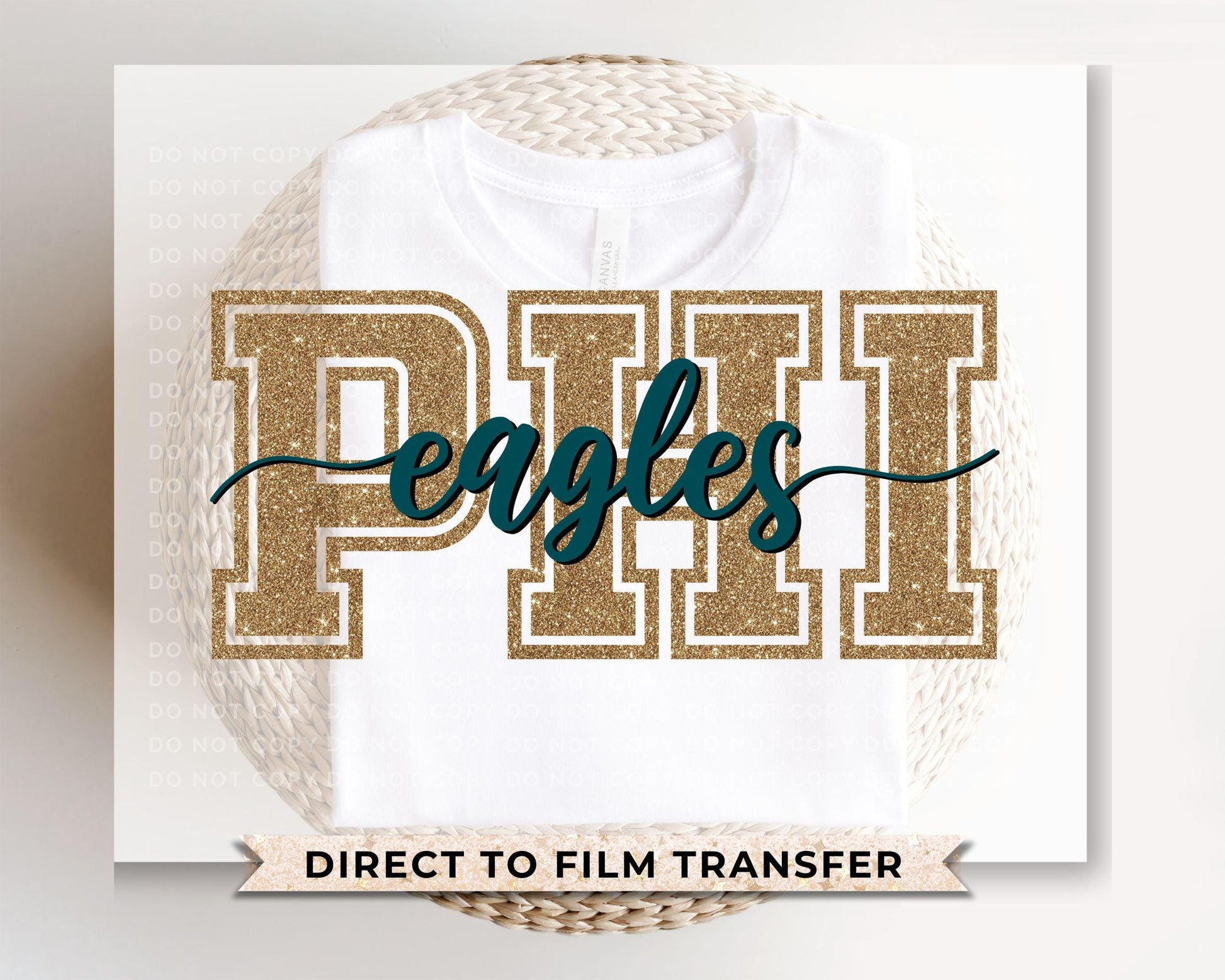 Philadelphia Football DTF Transfer | Direct to Film | Faux Glitter Effect