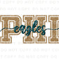 Philadelphia Football DTF Transfer | Direct to Film | Faux Glitter Effect