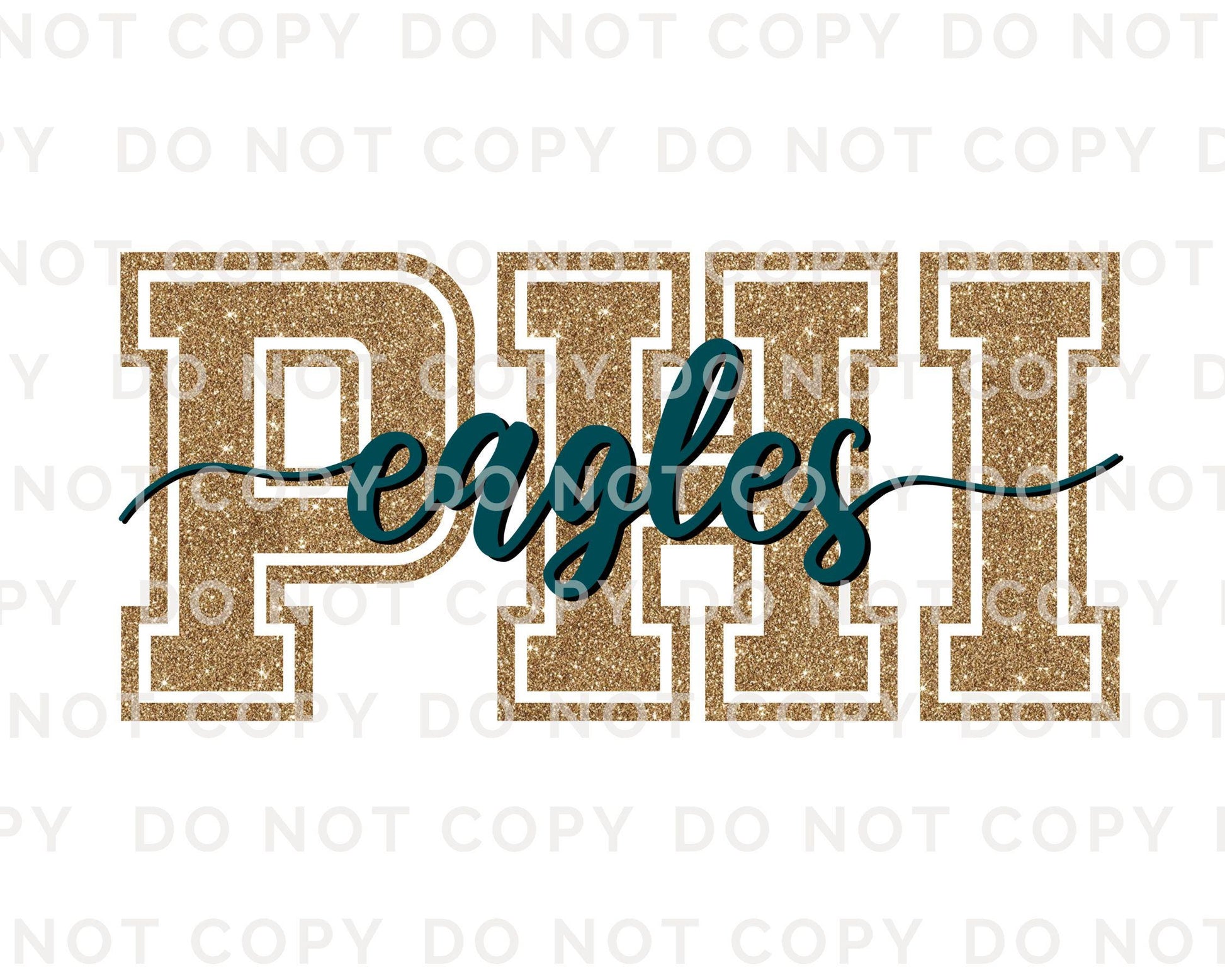 Philadelphia Football DTF Transfer | Direct to Film | Faux Glitter Effect