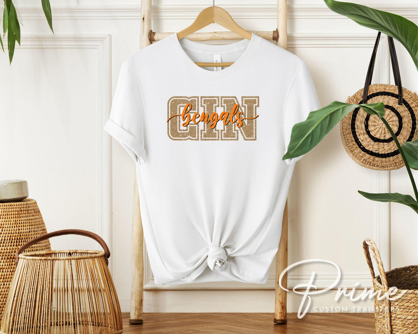 Cincinnati Football DTF Transfer | Direct to Film | Faux Glitter Effect