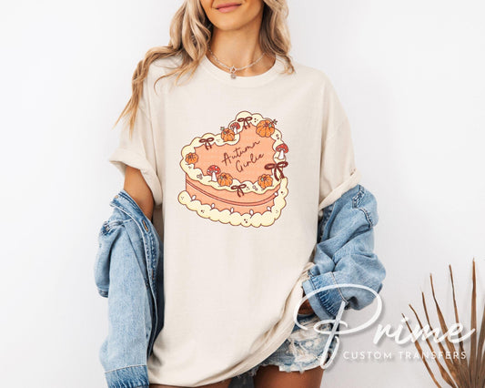 Autumn Girlie Birthday Cake DTF Transfer | Direct to Film