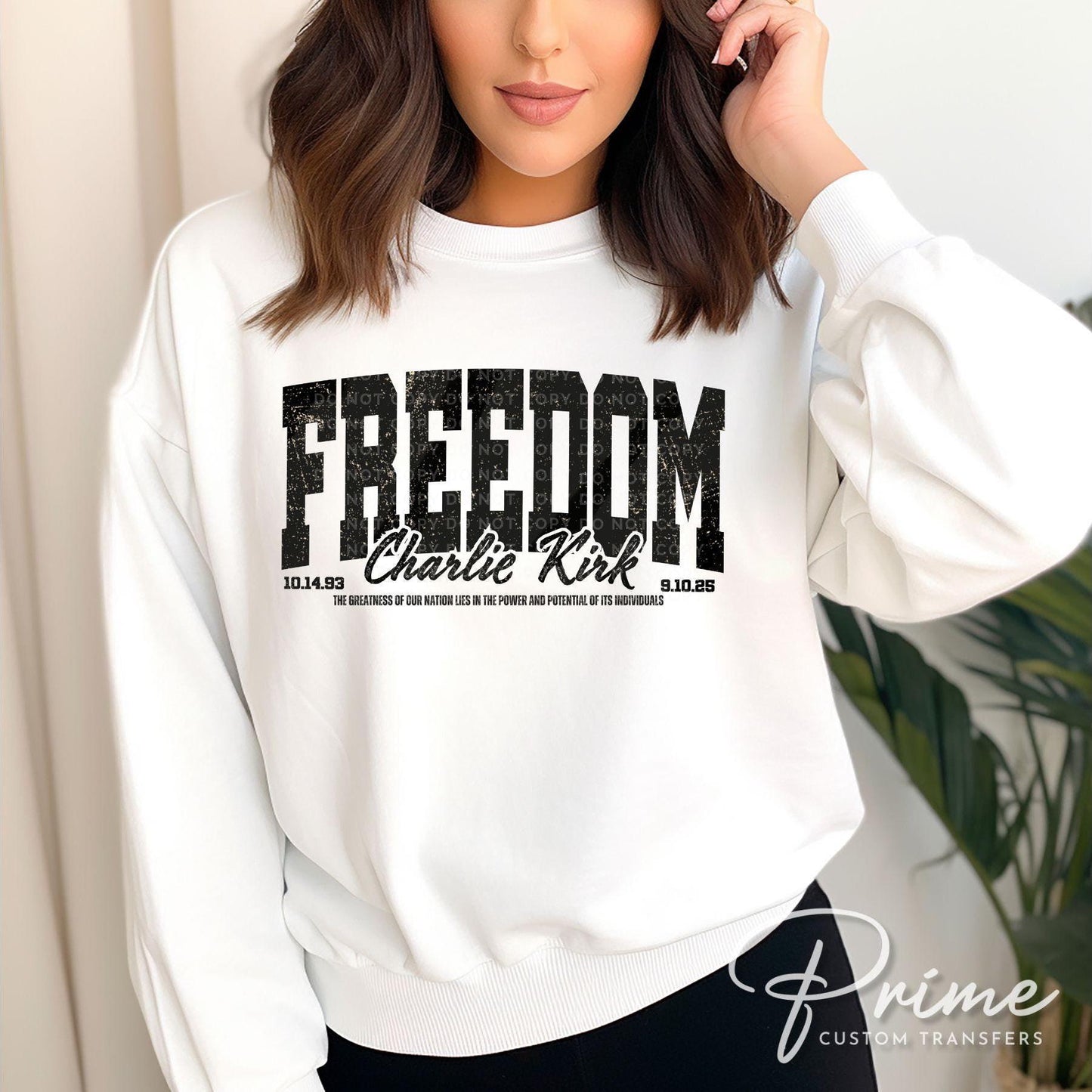 Charlie Kirk Freedom DTF Transfer | Ready to Press T-shirt Transfer