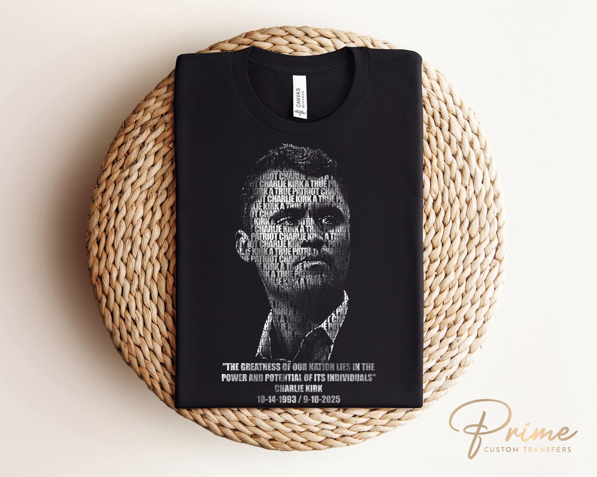 In Memory of Charlie Kirk DTF Transfer, Ready to Press, T-shirt Transfer, Heat Transfer, Direct to Film, Justice, American Patriot