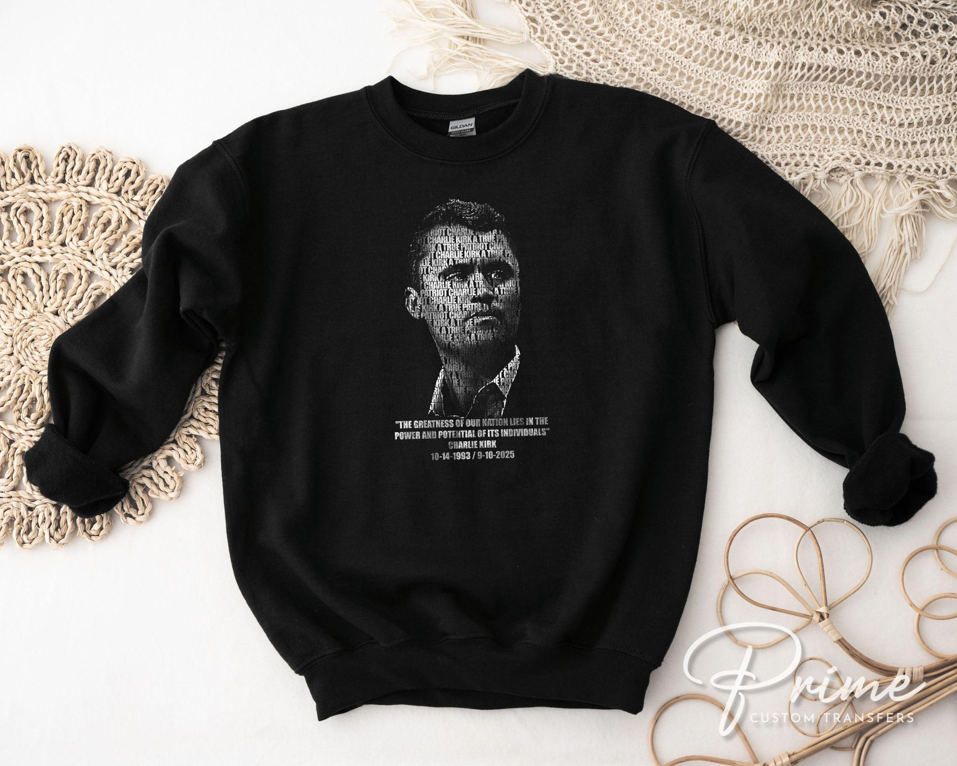 In Memory of Charlie Kirk DTF Transfer, Ready to Press, T-shirt Transfer, Heat Transfer, Direct to Film, Justice, American Patriot