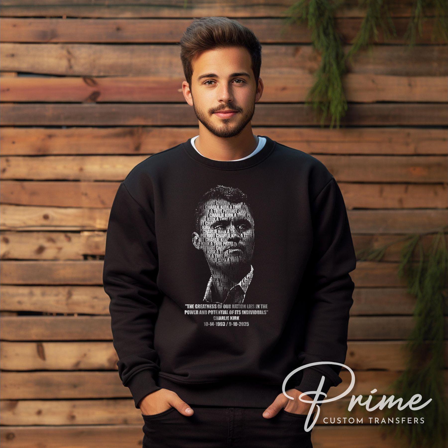 In Memory of Charlie Kirk DTF Transfer, Ready to Press, T-shirt Transfer, Heat Transfer, Direct to Film, Justice, American Patriot