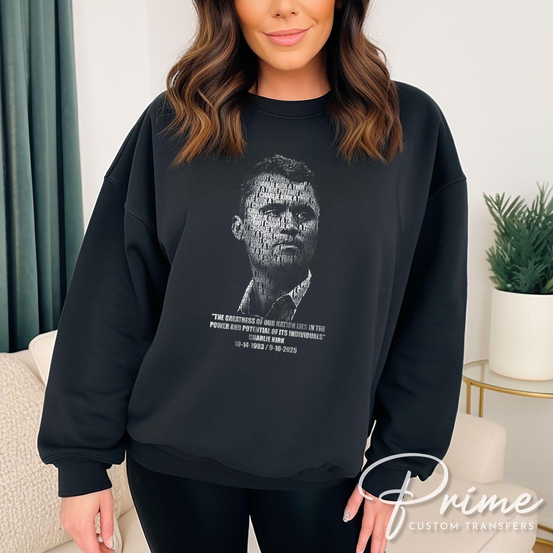 In Memory of Charlie Kirk DTF Transfer, Ready to Press, T-shirt Transfer, Heat Transfer, Direct to Film, Justice, American Patriot