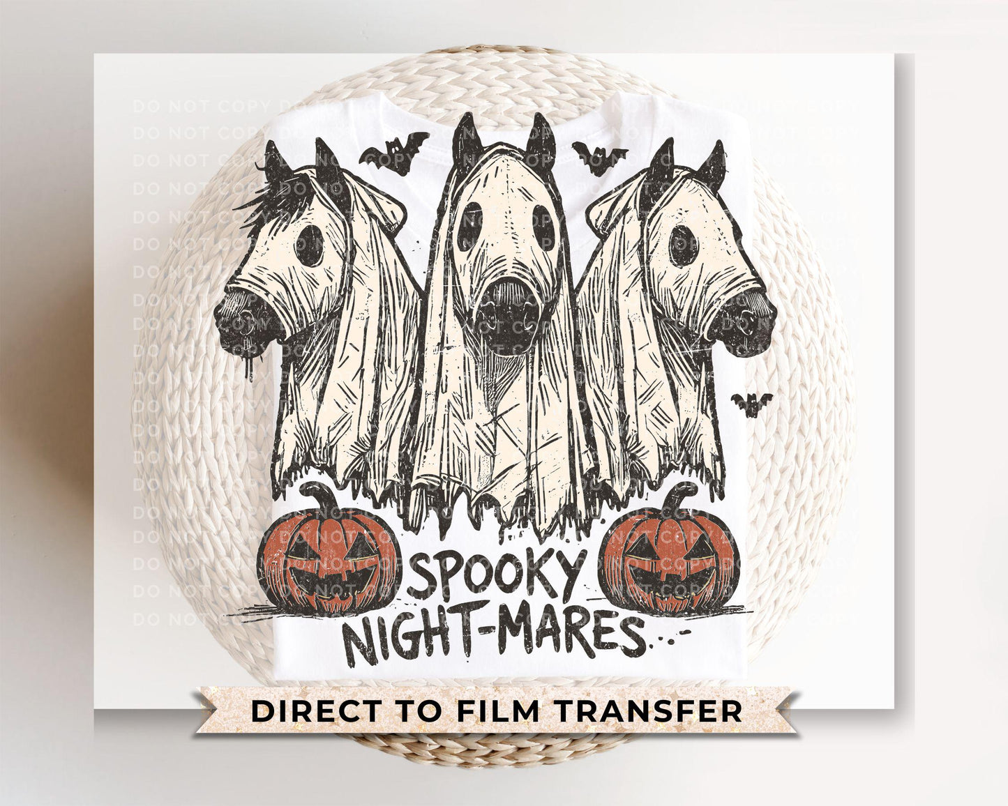 Spooky Nightmares Horses DTF Transfer, Ready to Press, T-shirt Transfer, Heat Transfer, Direct to Film, Western, Halloween
