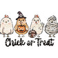 Chick Or Treat DTF Transfer, Ready to Press, Heat Transfer, Direct to Film, Chicken Mama, Halloween, Farm, Western
