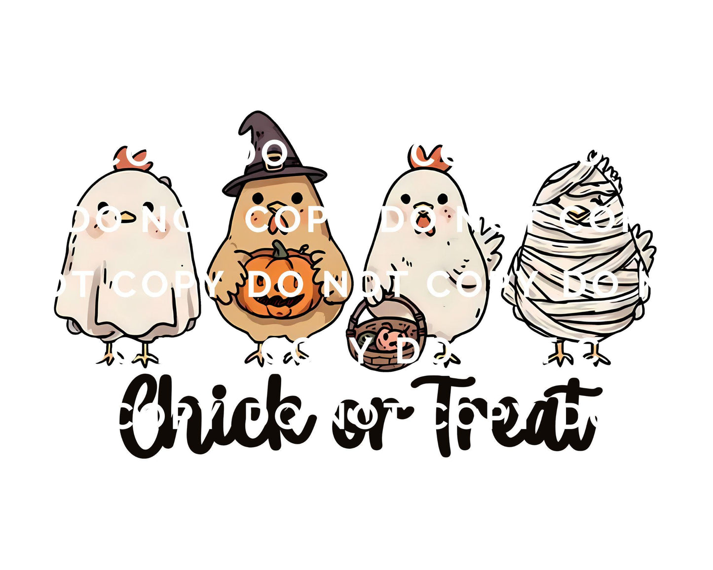 Chick Or Treat DTF Transfer, Ready to Press, Heat Transfer, Direct to Film, Chicken Mama, Halloween, Farm, Western