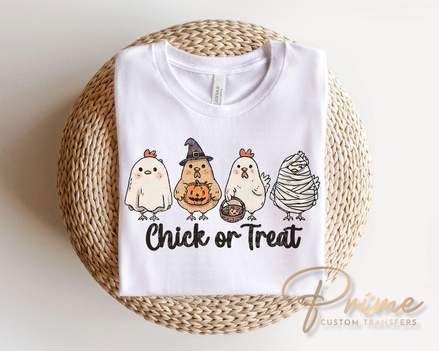 Chick Or Treat DTF Transfer, Ready to Press, Heat Transfer, Direct to Film, Chicken Mama, Halloween, Farm, Western