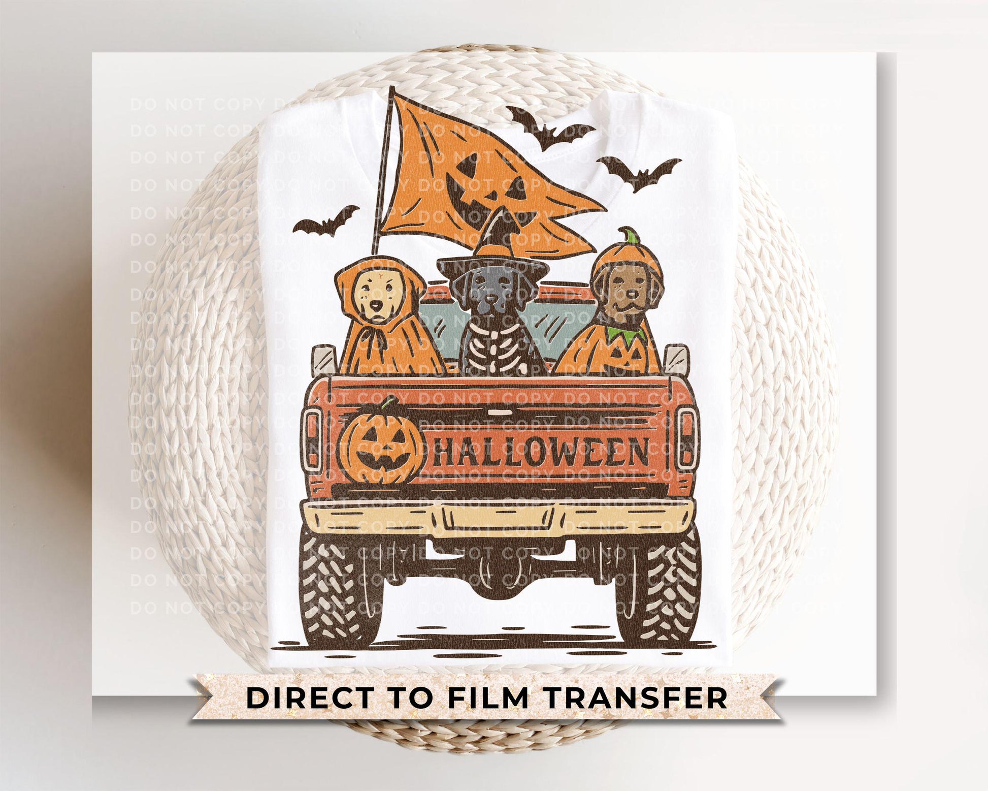 Halloween Dogs DTF Transfers, Ready to Press, T-shirt Transfers, Heat Transfer, Direct to Film, Pet Lover, Truck, Dog Mom