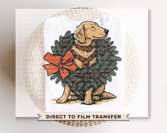 Golden Labrador Christmas DTF Transfer, Trendy Christmas, DTF Christmas, Ready to Press
