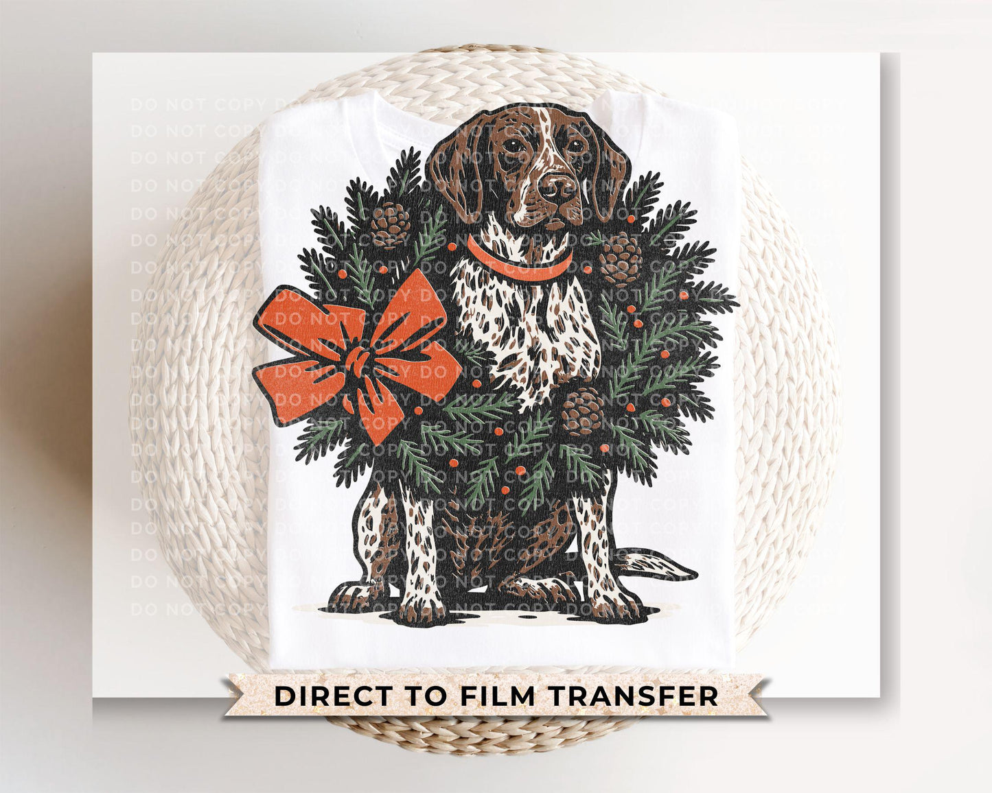German Shorthaired Pointer Christmas DTF Transfer, Trendy Christmas, DTF Christmas, Ready to Press
